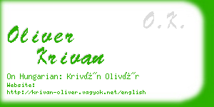 oliver krivan business card